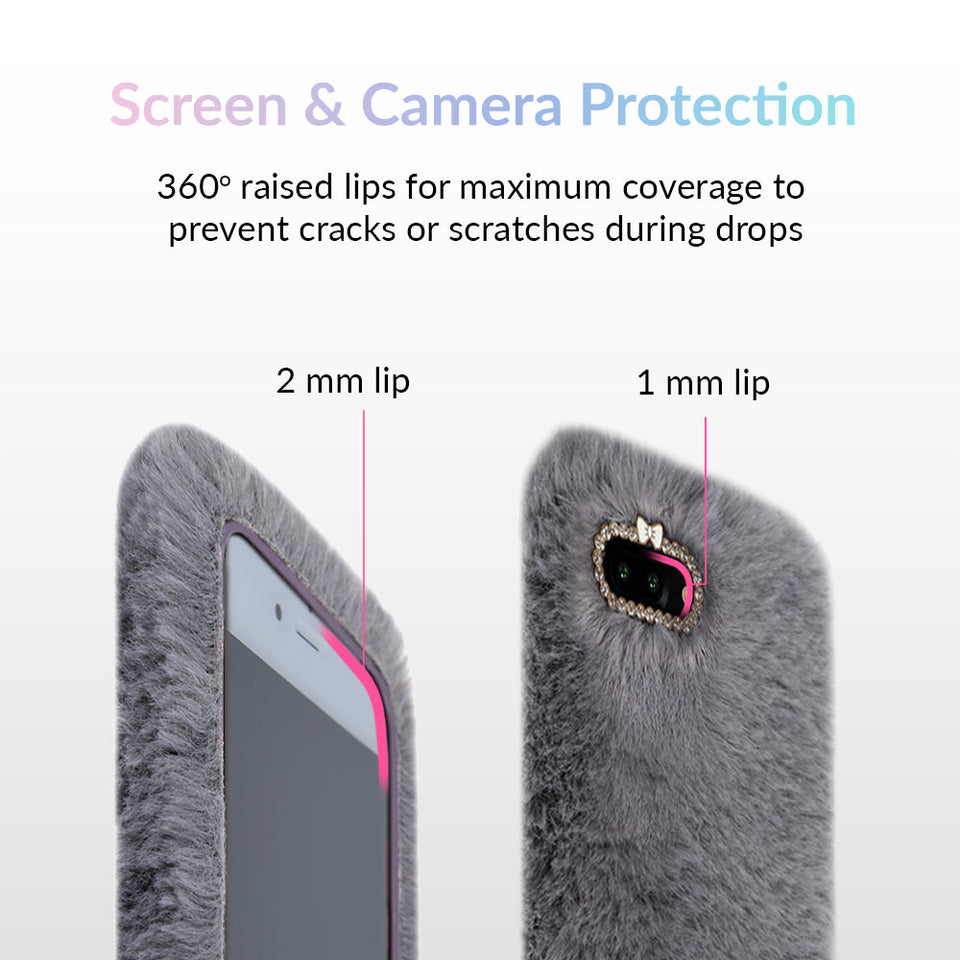 Gray Faux Fur iPhone Case