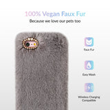 Gray Faux Fur iPhone Case