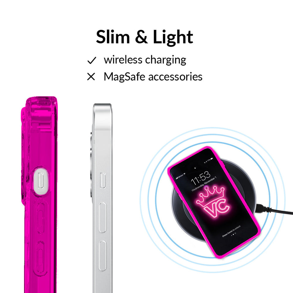Neon Pink Clear iPhone Case
