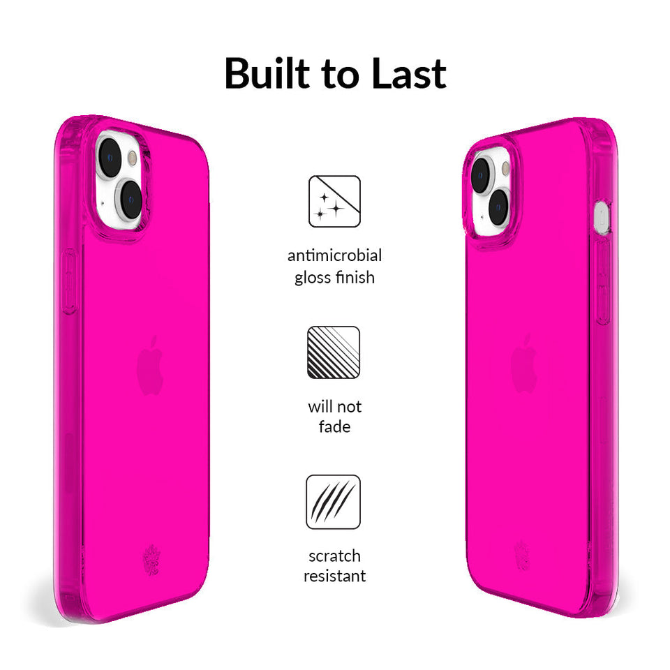 Neon Pink Clear iPhone Case