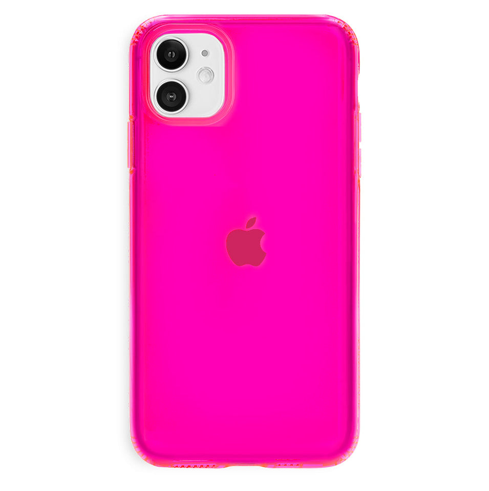 Neon Pink Clear iPhone Case