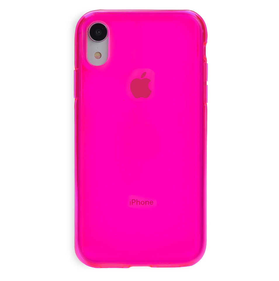 Neon Pink Clear iPhone Case