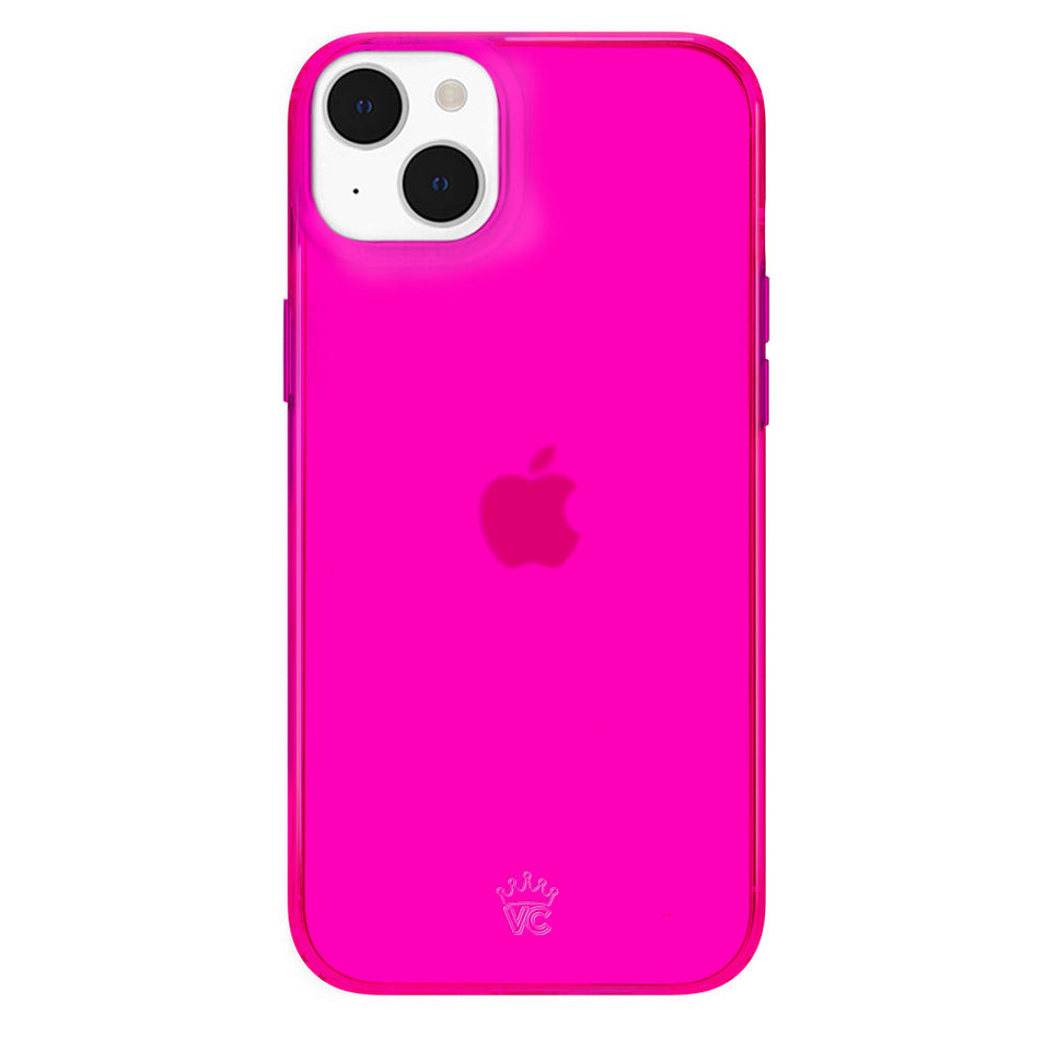 Neon Pink Clear iPhone Case