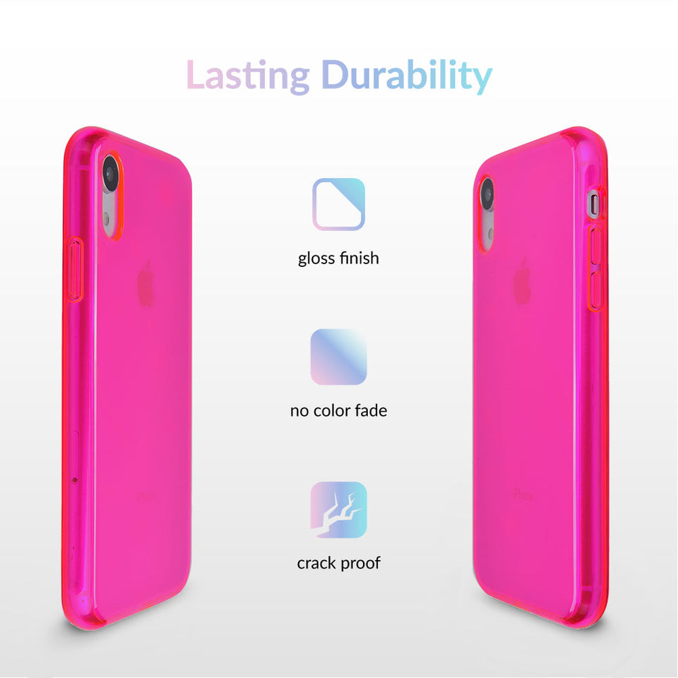 Neon Pink Clear iPhone Case
