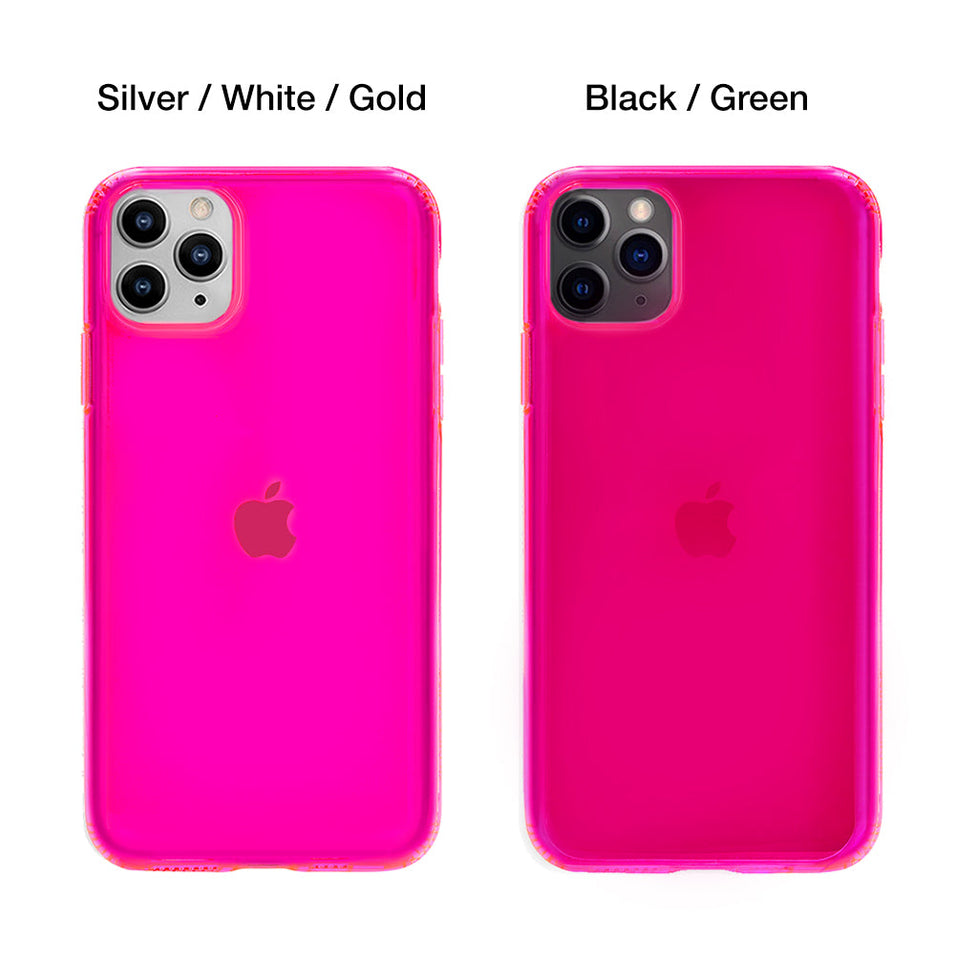 Neon Pink Clear iPhone Case