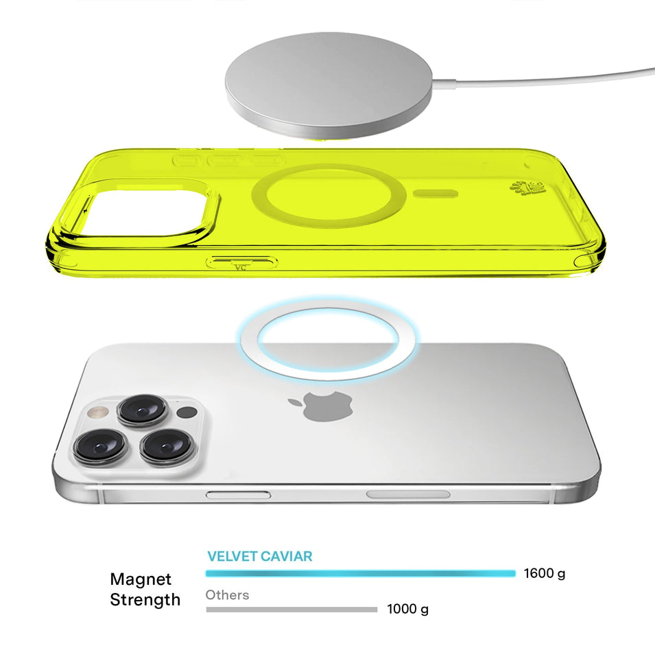 Neon Yellow Clear iPhone Case