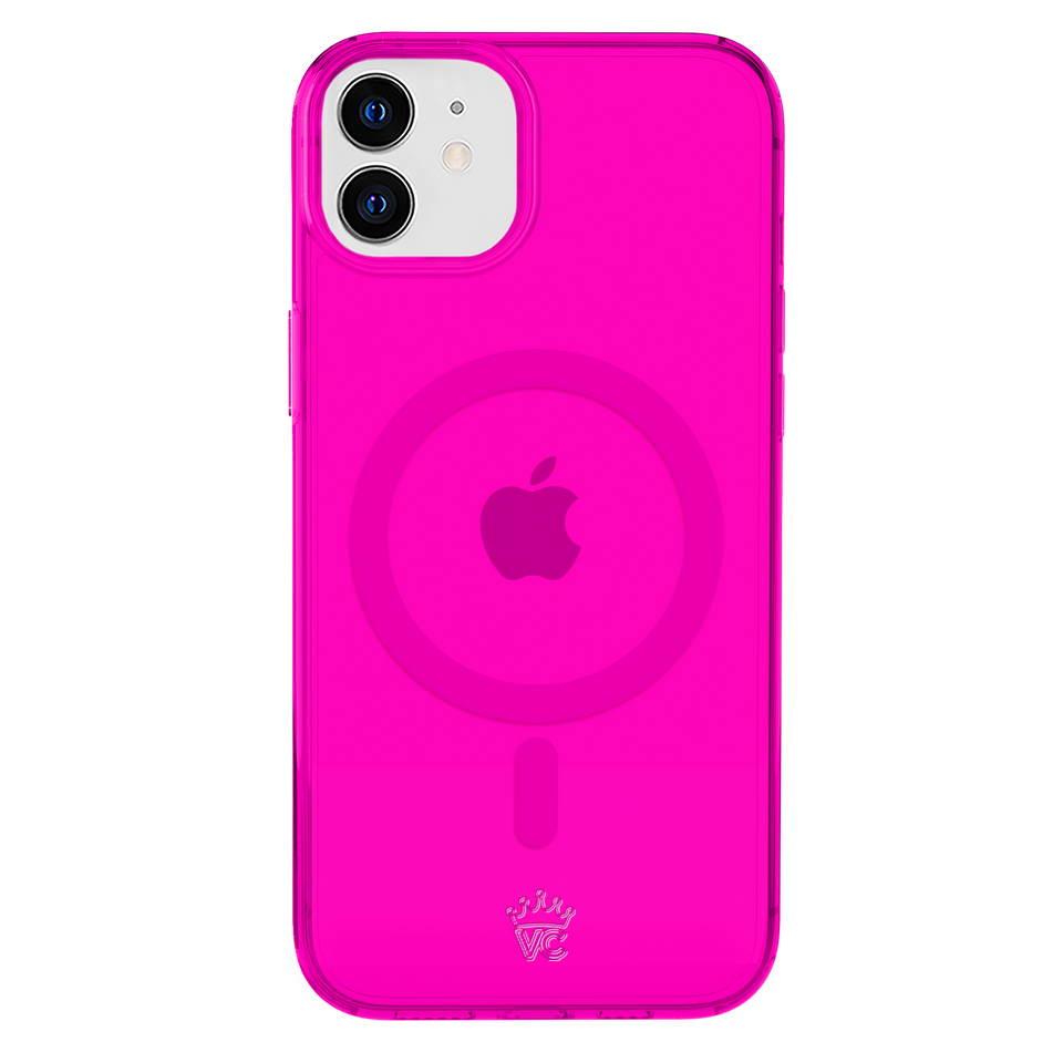 Neon Pink Clear iPhone Case