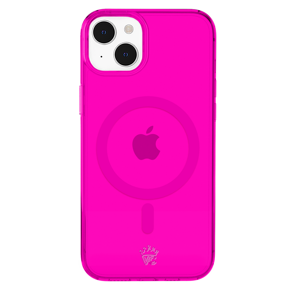 Neon Pink Clear iPhone Case
