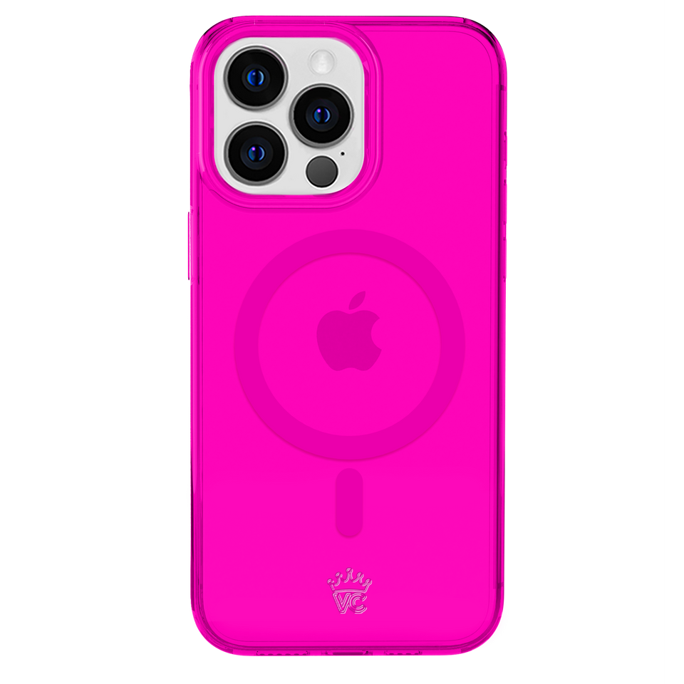Neon Pink Clear iPhone Case