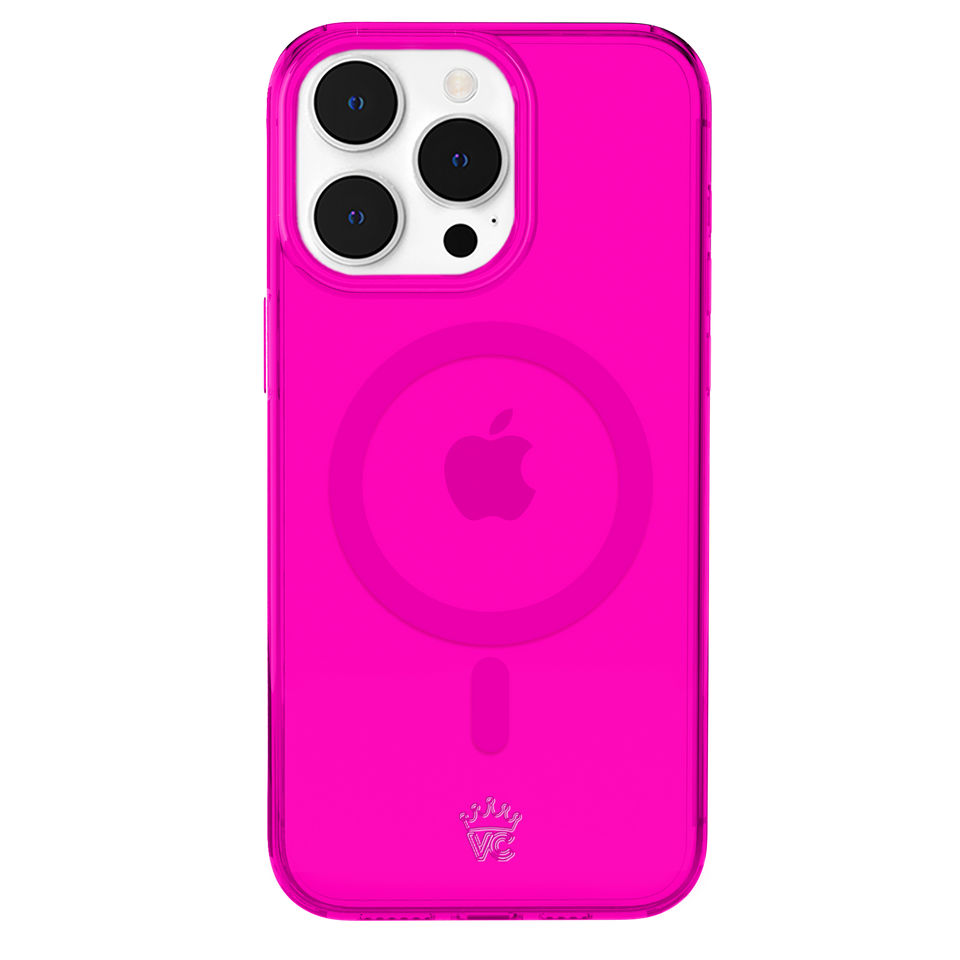 Neon Pink Clear iPhone Case
