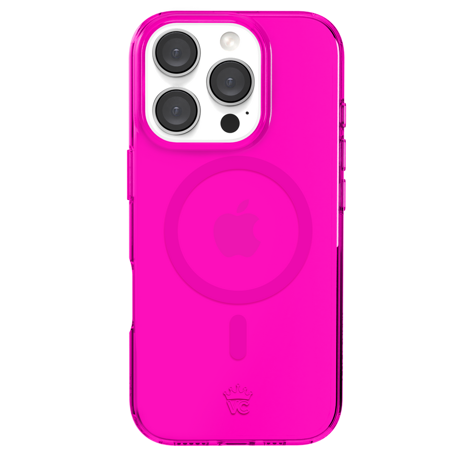 Neon Pink Clear iPhone Case