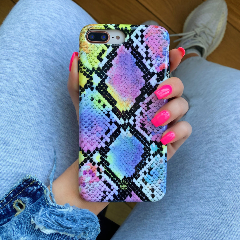 Neon Snakeskin iPhone Case