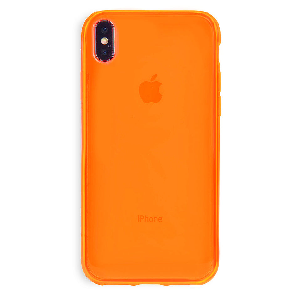 Neon Orange Clear iPhone Case