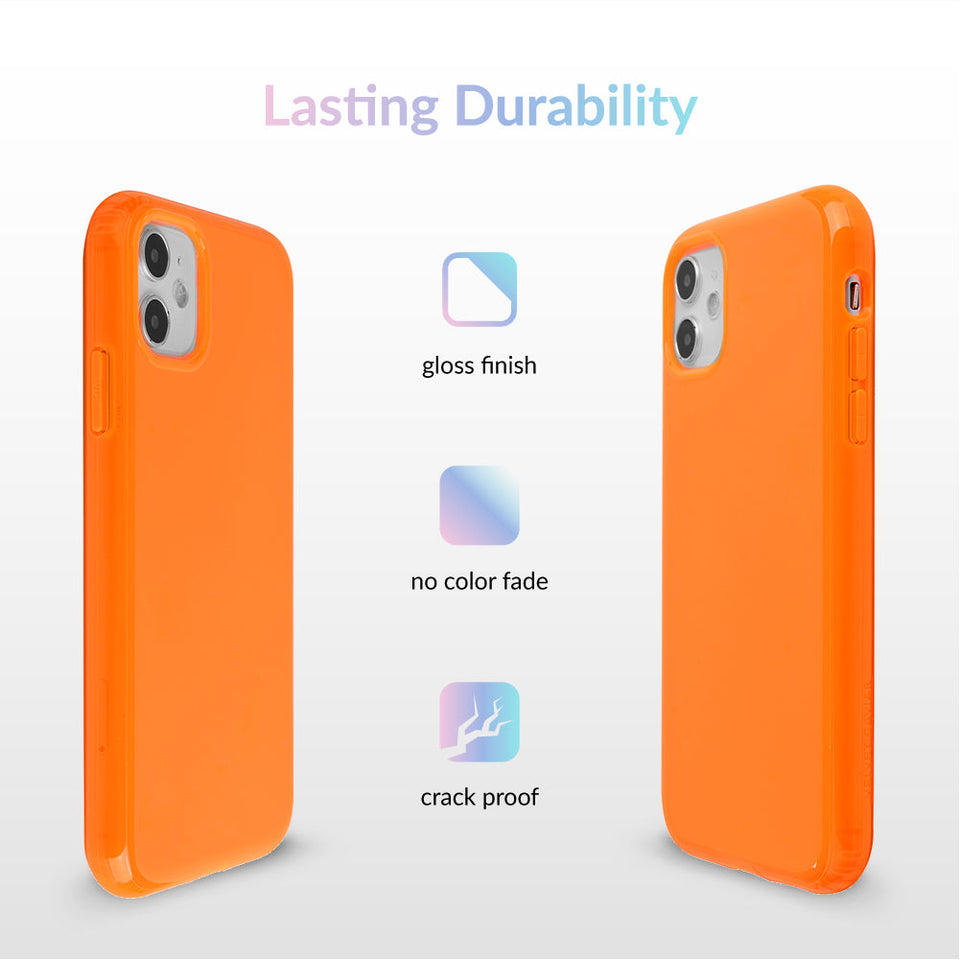 Neon Orange Clear iPhone Case
