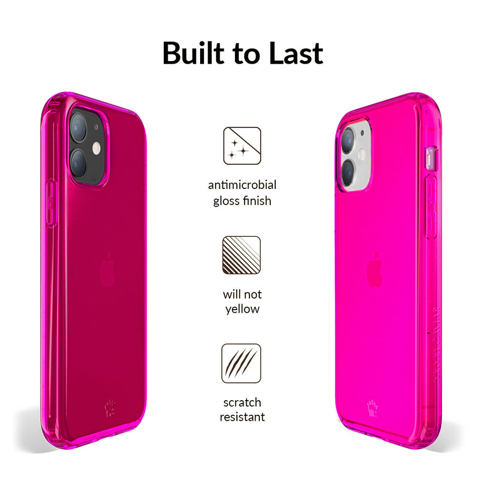 Neon Pink Clear iPhone Case
