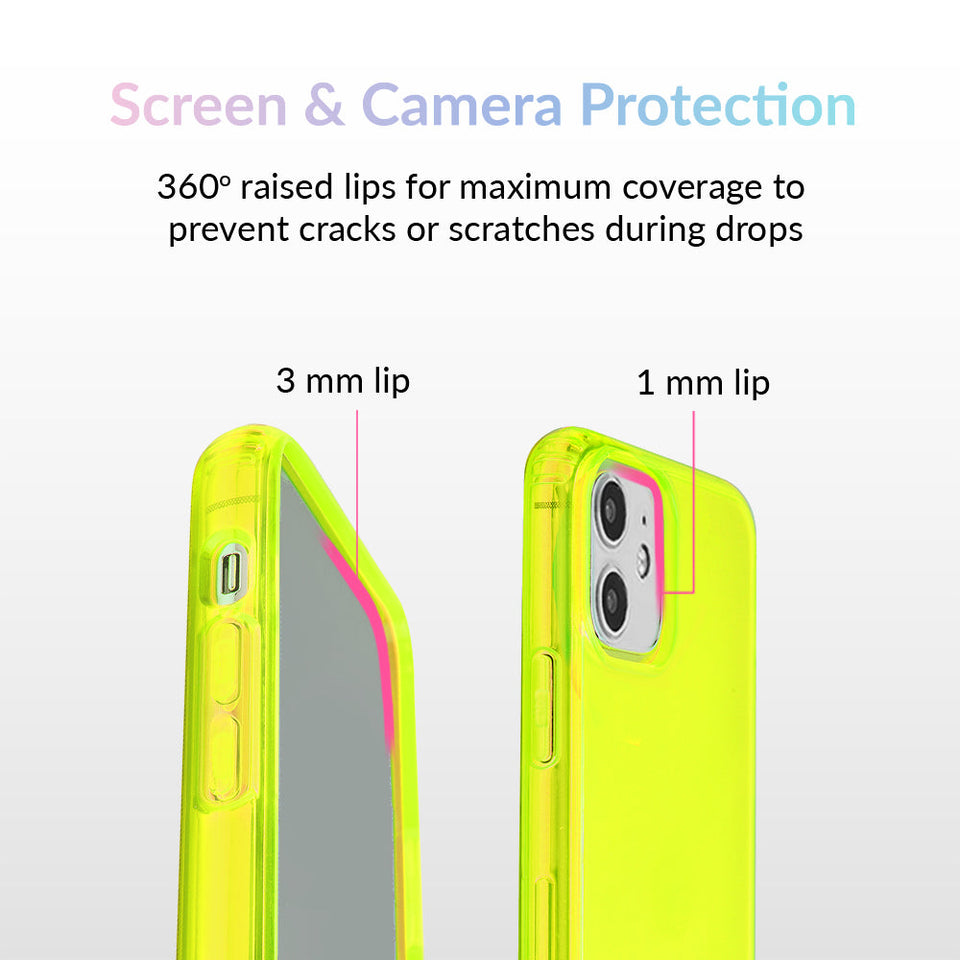 Neon Yellow Clear iPhone Case