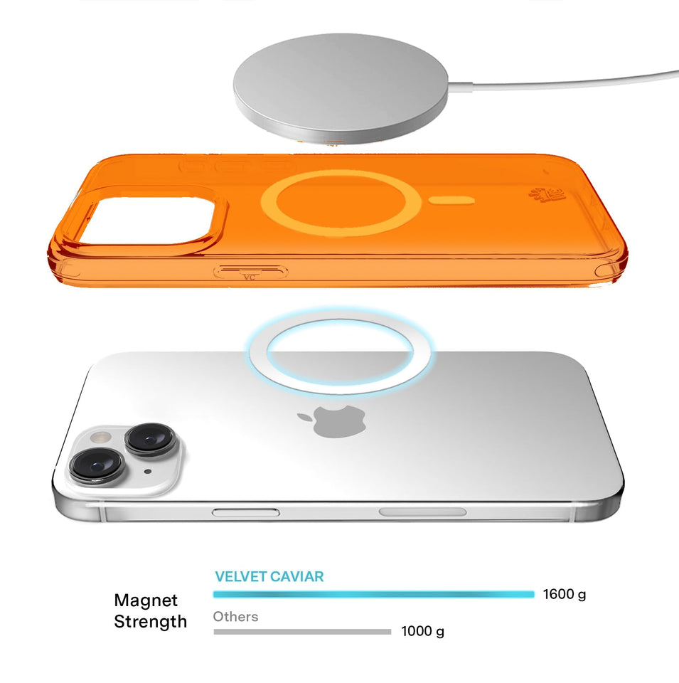 Neon Orange Clear iPhone Case