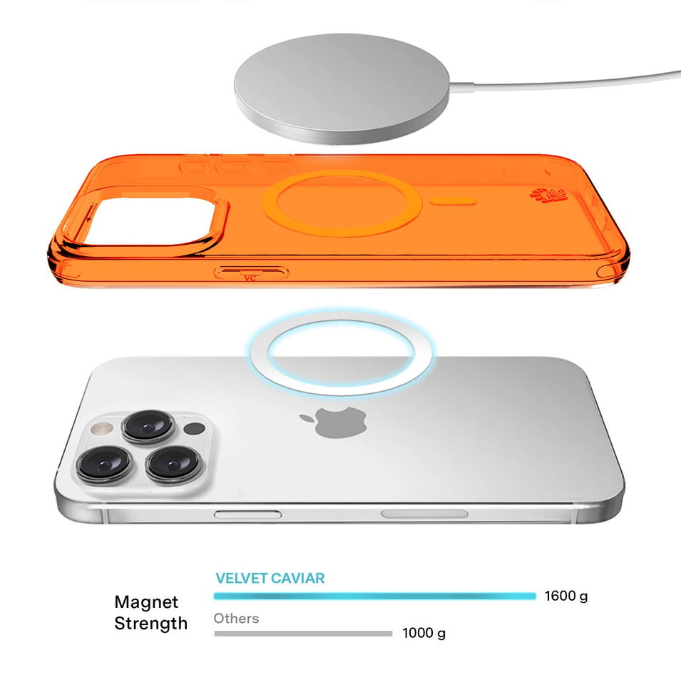 Neon Orange Clear iPhone Case