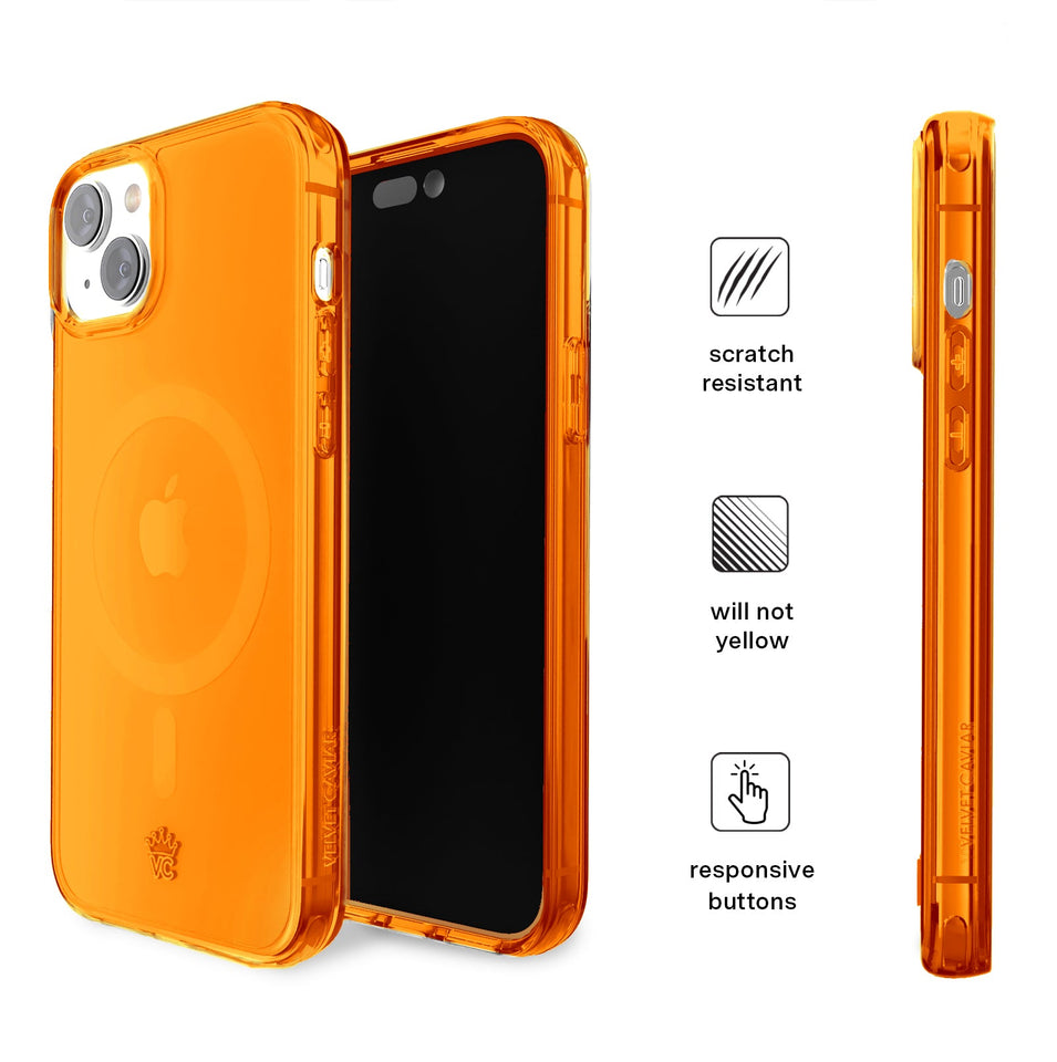Neon Orange Clear iPhone Case