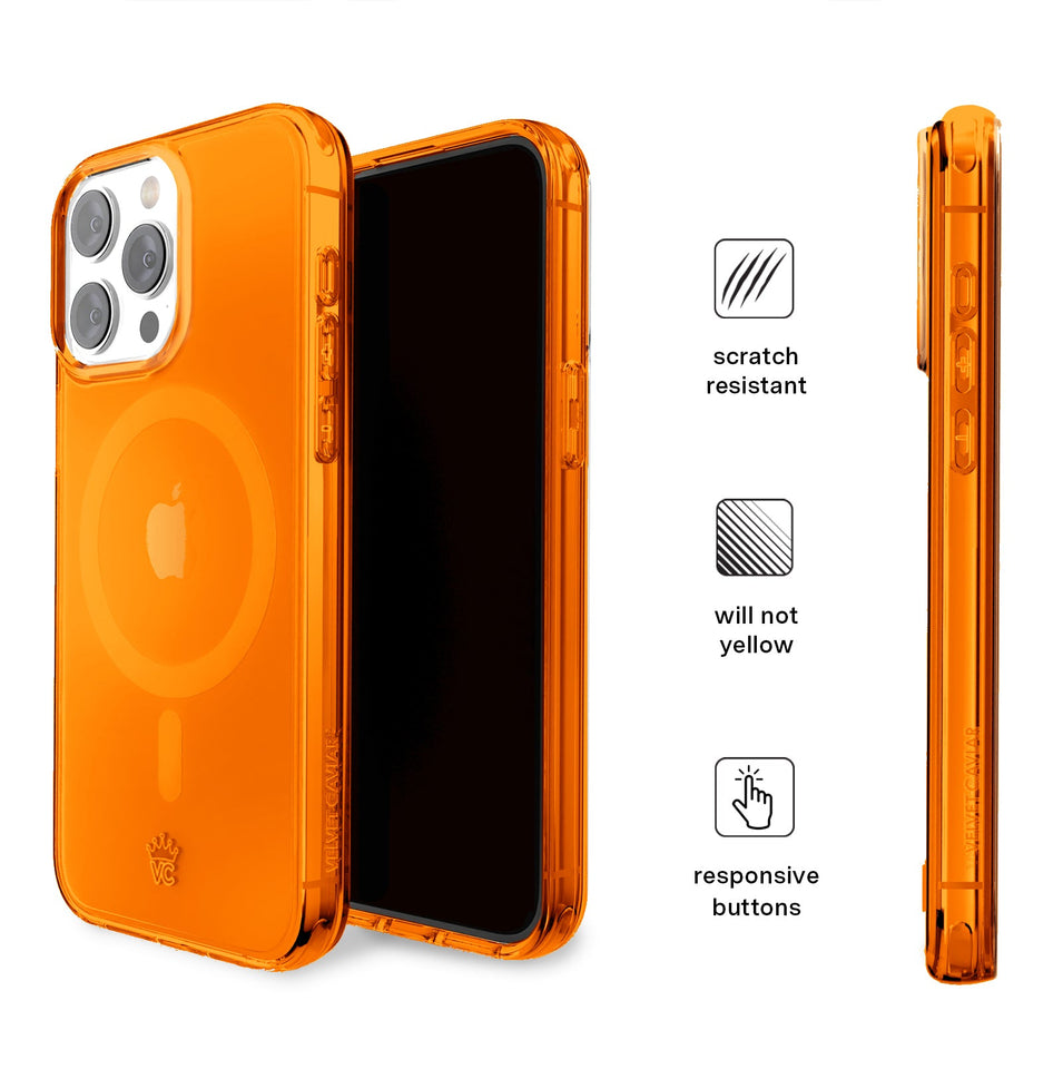Neon Orange Clear iPhone Case