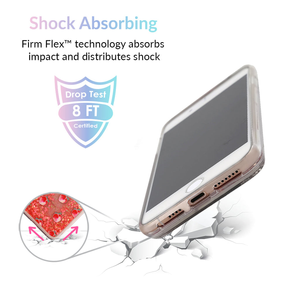 Peach Clear Glitter iPhone Case