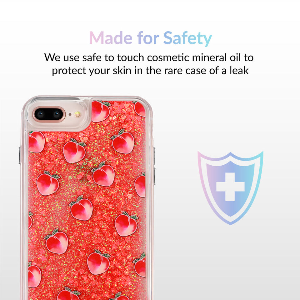 Peach Clear Glitter iPhone Case