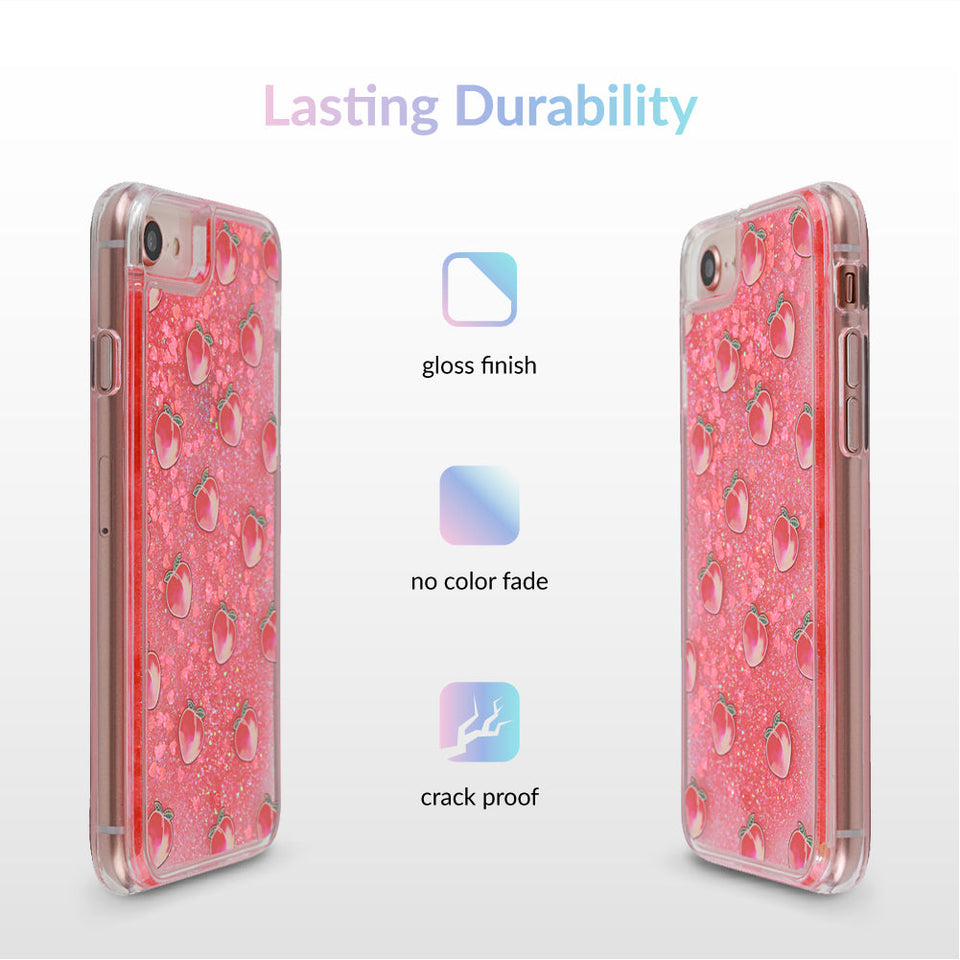 Peach Clear Glitter iPhone Case