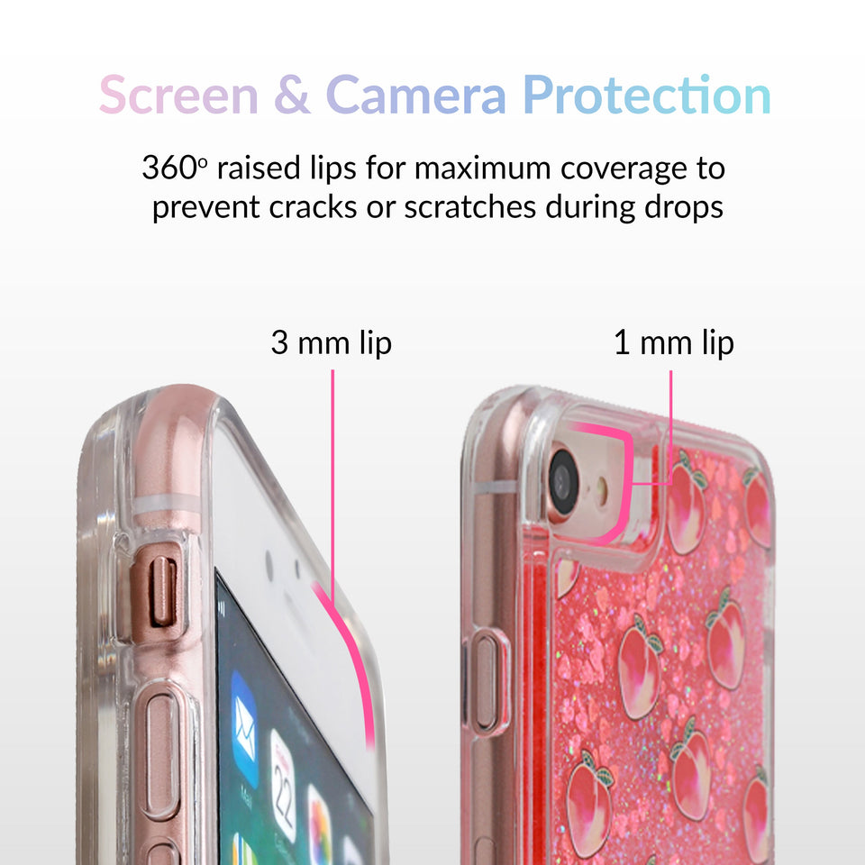 Peach Clear Glitter iPhone Case