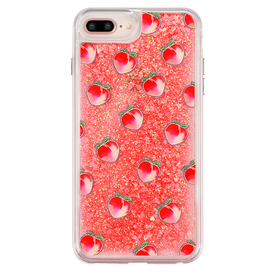 Peach Clear Glitter iPhone Case