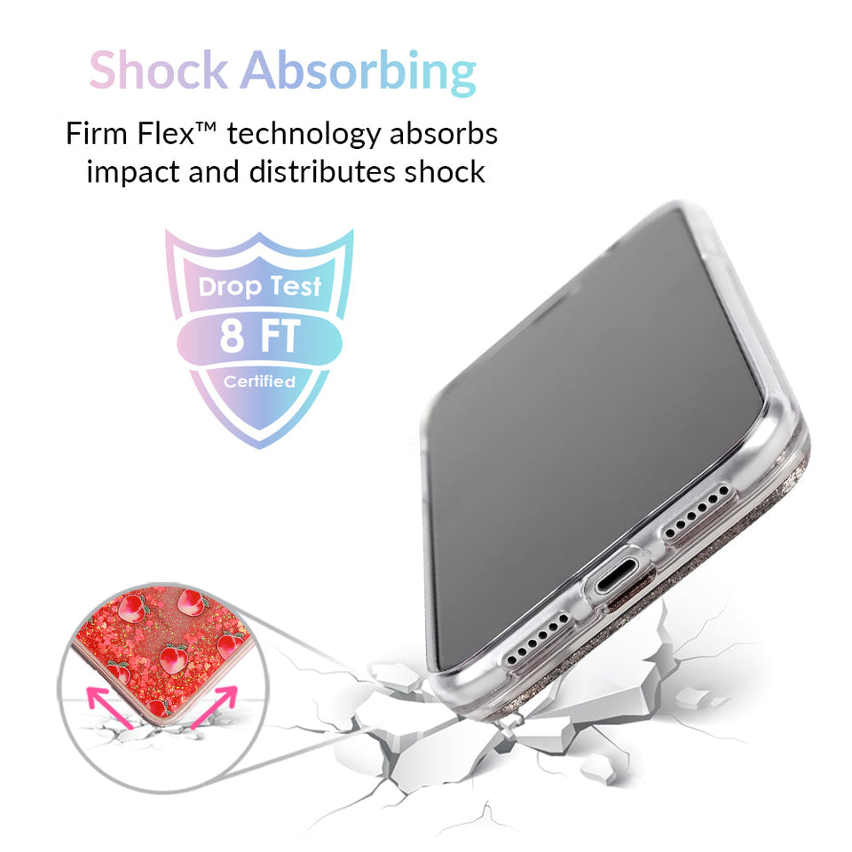 Peach Clear Glitter iPhone Case