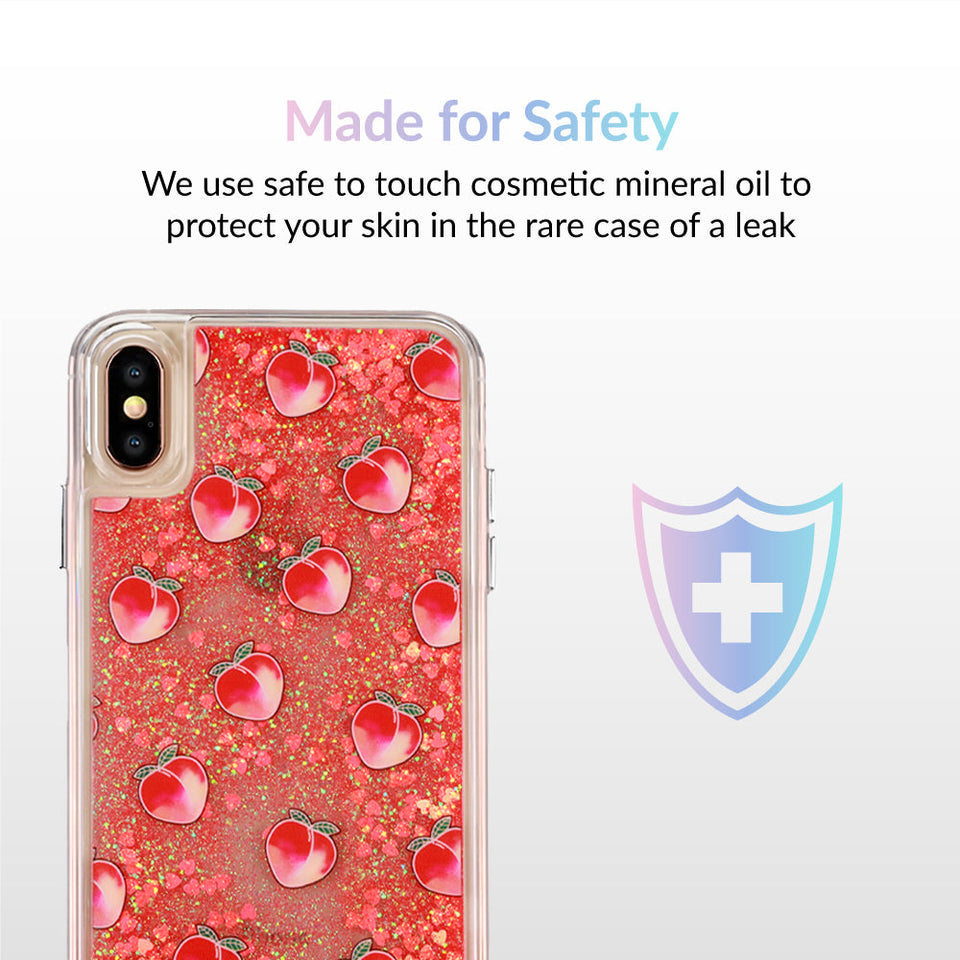 Peach Clear Glitter iPhone Case
