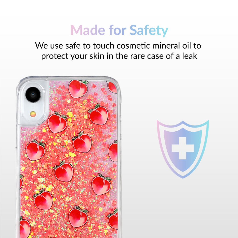 Peach Clear Glitter iPhone Case