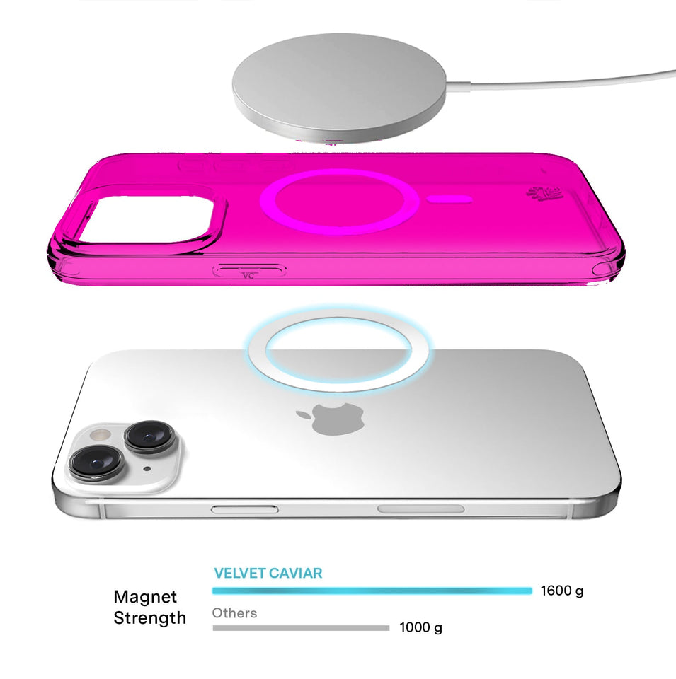 Neon Pink Clear iPhone Case