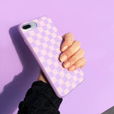 Checkered Lavender Nude iPhone Case