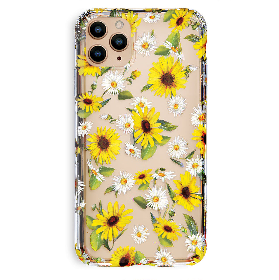 Sunflower Daisy Clear iPhone Case