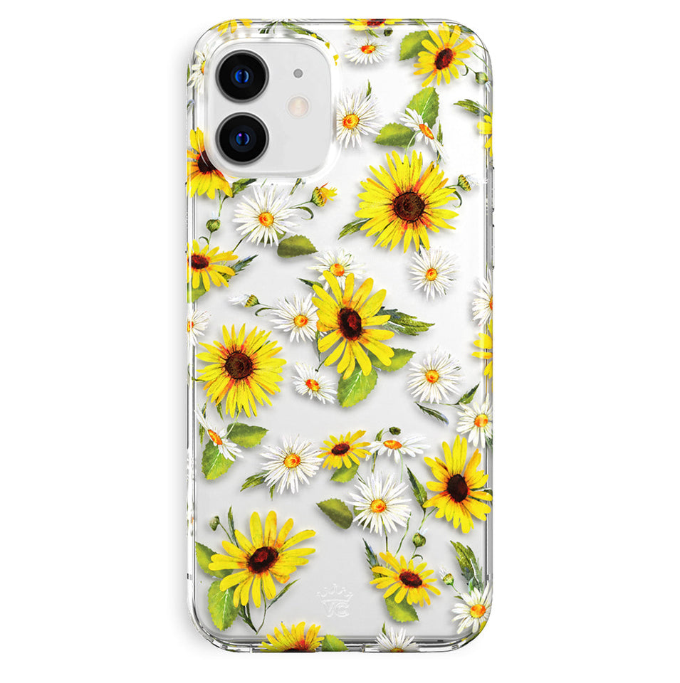 Sunflower Daisy Clear iPhone Case