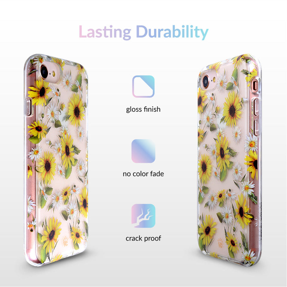 Sunflower Daisy Clear iPhone Case
