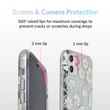 White and Gold Floral Clear iPhone Case