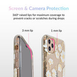 White and Gold Floral Clear iPhone Case