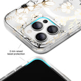 White and Gold Floral Clear iPhone Case