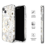 White and Gold Floral Clear iPhone Case