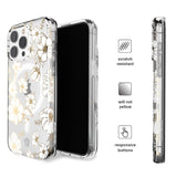White and Gold Floral Clear iPhone Case