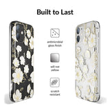 White and Gold Floral Clear iPhone Case