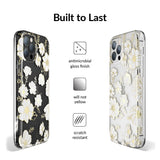 White and Gold Floral Clear iPhone Case