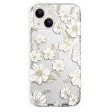 White and Gold Floral Clear iPhone Case