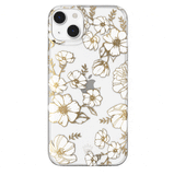 White and Gold Floral Clear iPhone Case