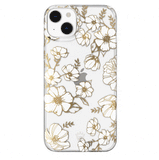 White and Gold Floral Clear iPhone Case