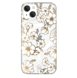 White and Gold Floral Clear iPhone Case