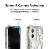White and Gold Floral Clear iPhone Case