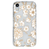 White and Gold Floral Clear iPhone Case